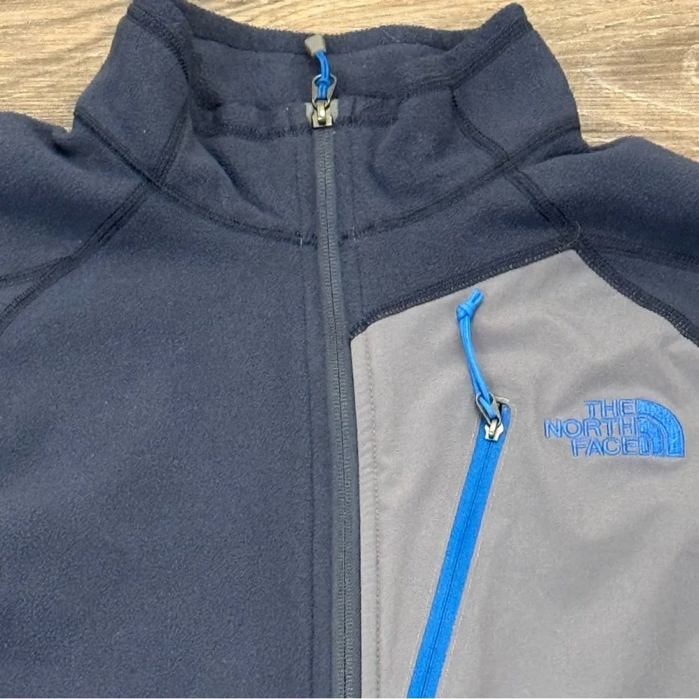 The North Face Mens FlashDry Fleece Quarter‎ Zip Pullover Navy Blue Grey Large